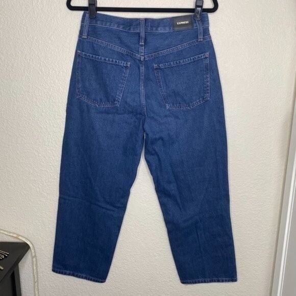 Express NWT Dark Wash 100% Cotton Dad Jean 6 - Picture 7 of 8